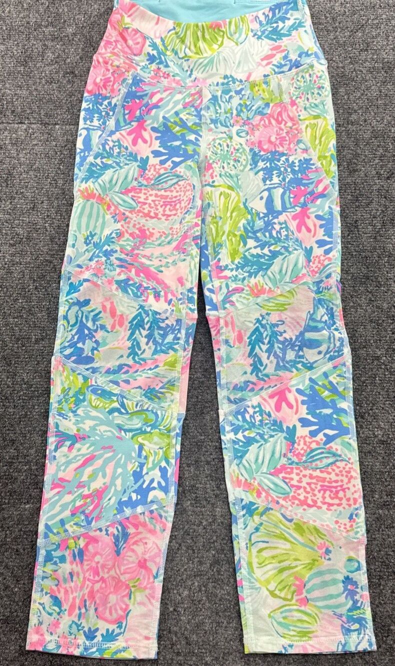 Lilly Pulitzer Luxletic Leggings Women XS Tropical Floral Mesh Activewear NWT